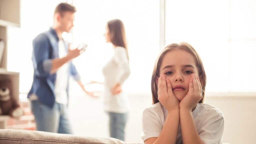 child unhappy parents arguing Contested Divorce in Alabama: What You Need to Know